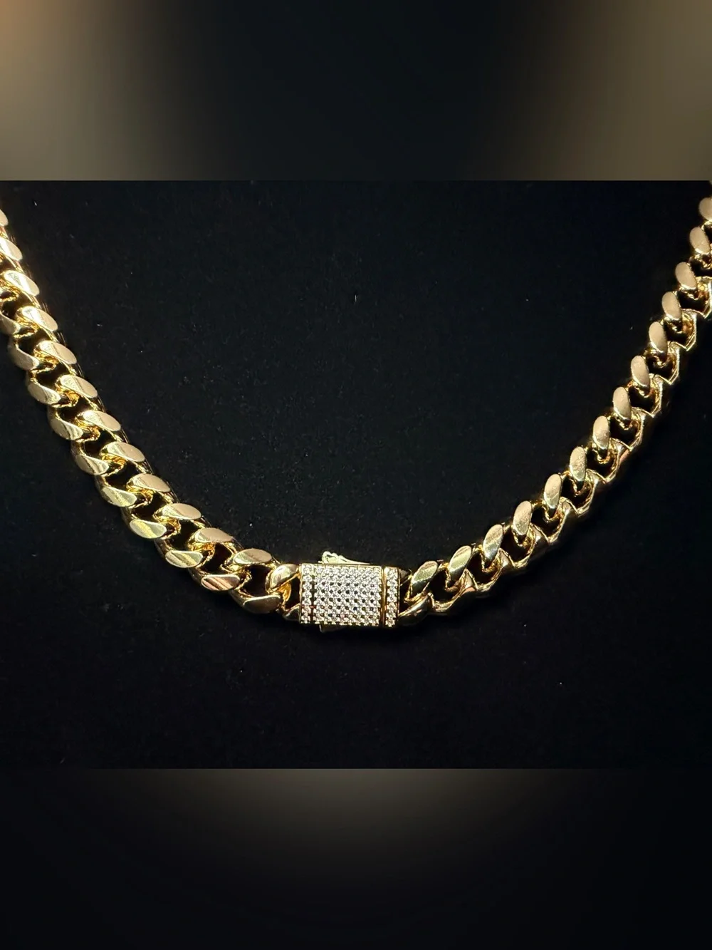 Iced Out Box Lock Cuban 22in 10MM 14K Gold Premium Finish. AAA CZ Brand New